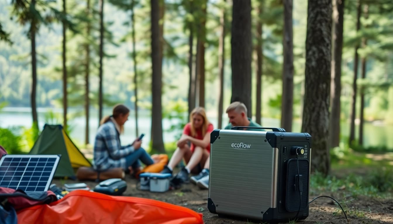 EcoFlow power station empowering a family during their outdoor camping adventure.