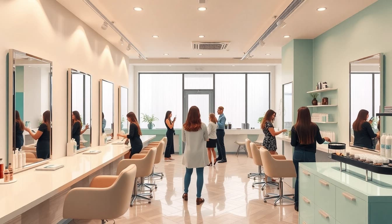 Vibrant interior of recommended hair salons with stylish décor and professional hairstylists.