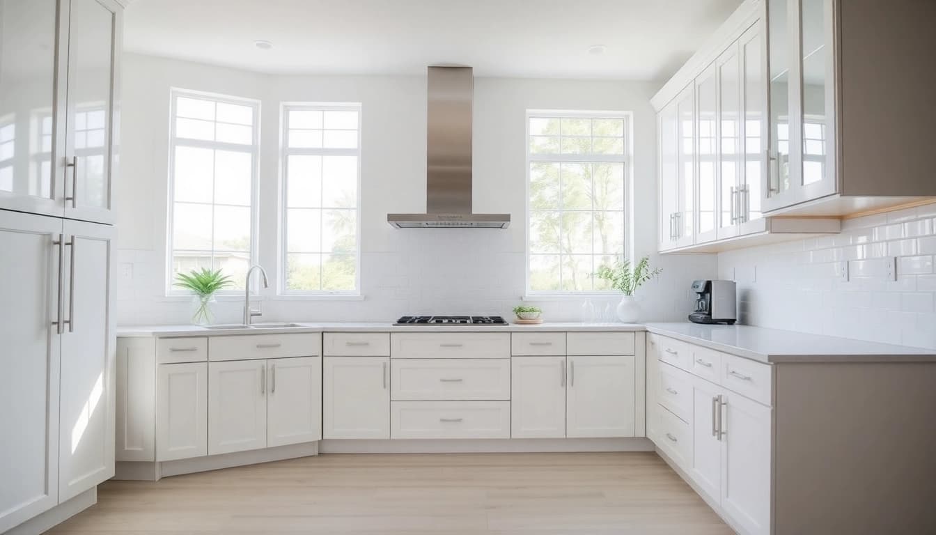Showcase of cabinet refacing Clearwater FL in a bright, modern kitchen setting with natural lighting.