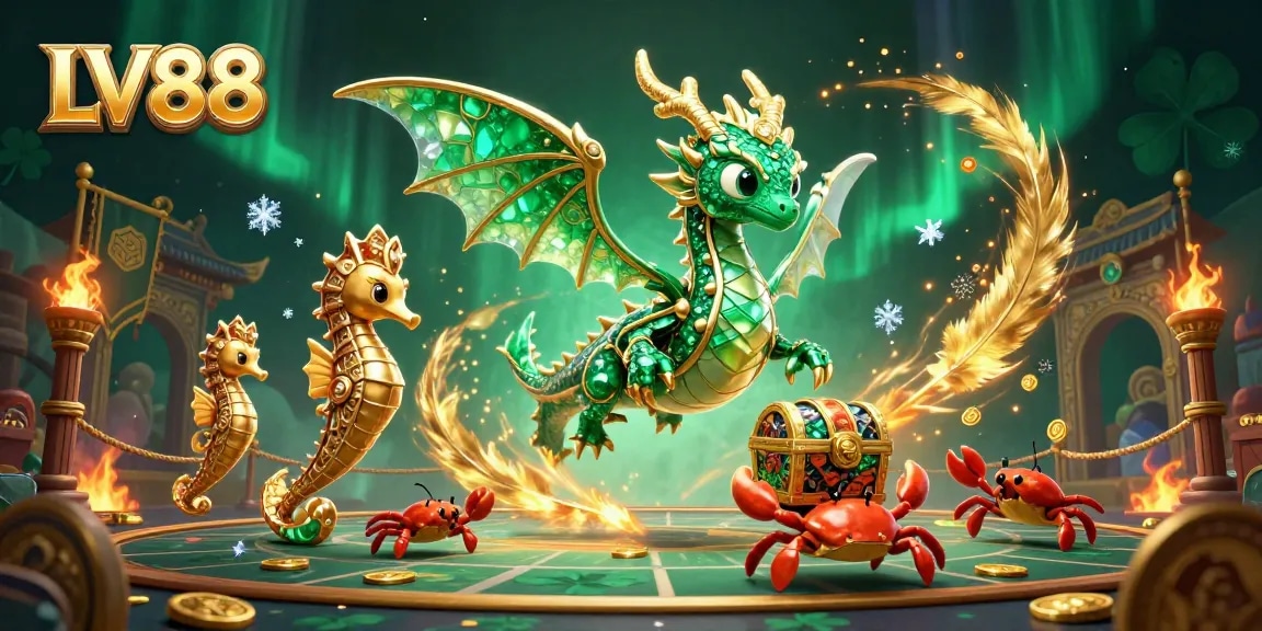 Experience the thrills of LV88 with vibrant casino elements and dynamic characters in this stunning illustration.