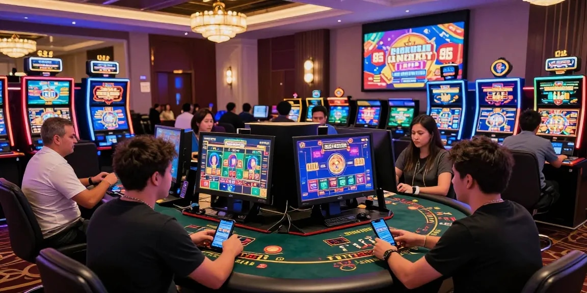 The excitement of online gaming at non UK casinos at https://dsam.org.uk with diverse players enjoying live games and vibrant slots.
