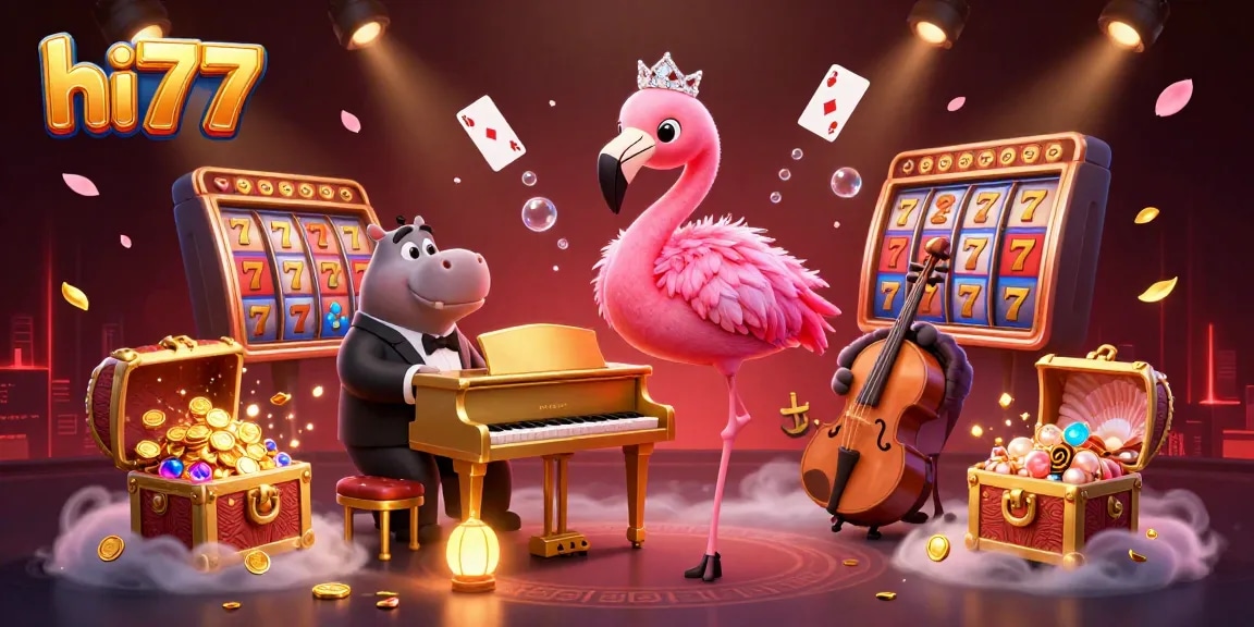 Play exciting casino games and betting at hi77 with vibrant characters and engaging elements.