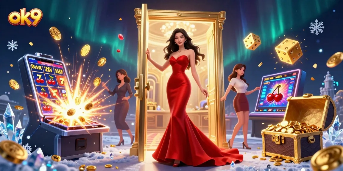 Experience thrilling gameplay at ok9 with vibrant visuals of a luxurious casino atmosphere.