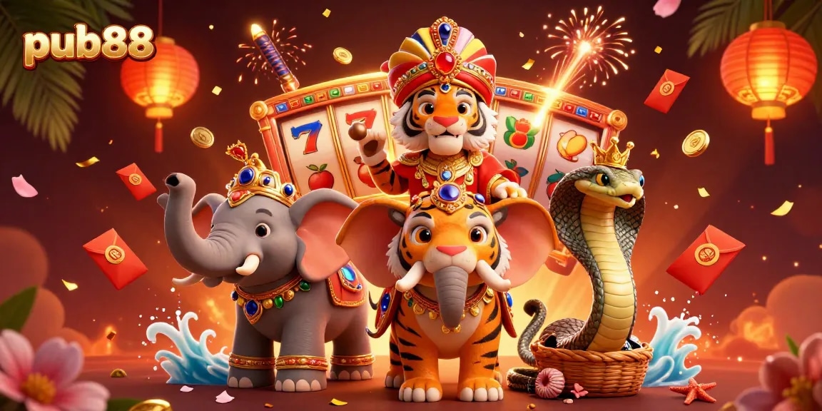 Experience the thrill of winning at pub88 with vibrant slot elements and dynamic characters.