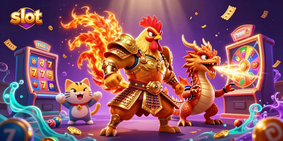 Spin slot machines with golden sparks and dynamic animations in a vibrant casino scene.