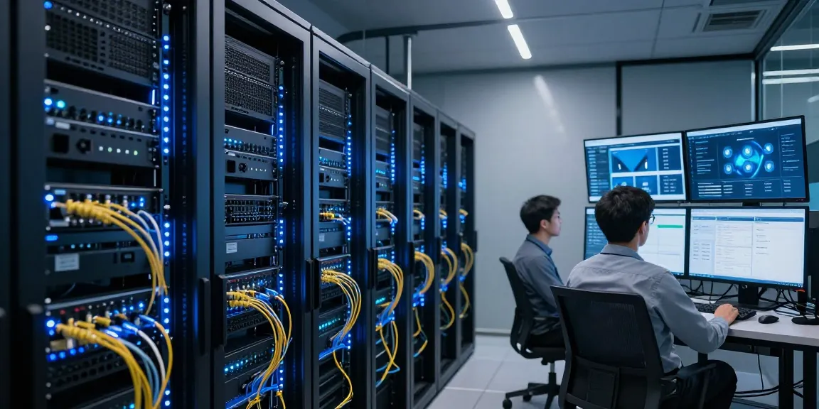 The IPTV reseller panel showcased in a modern data center, highlighting cloud computing infrastructure and advanced digital platforms.