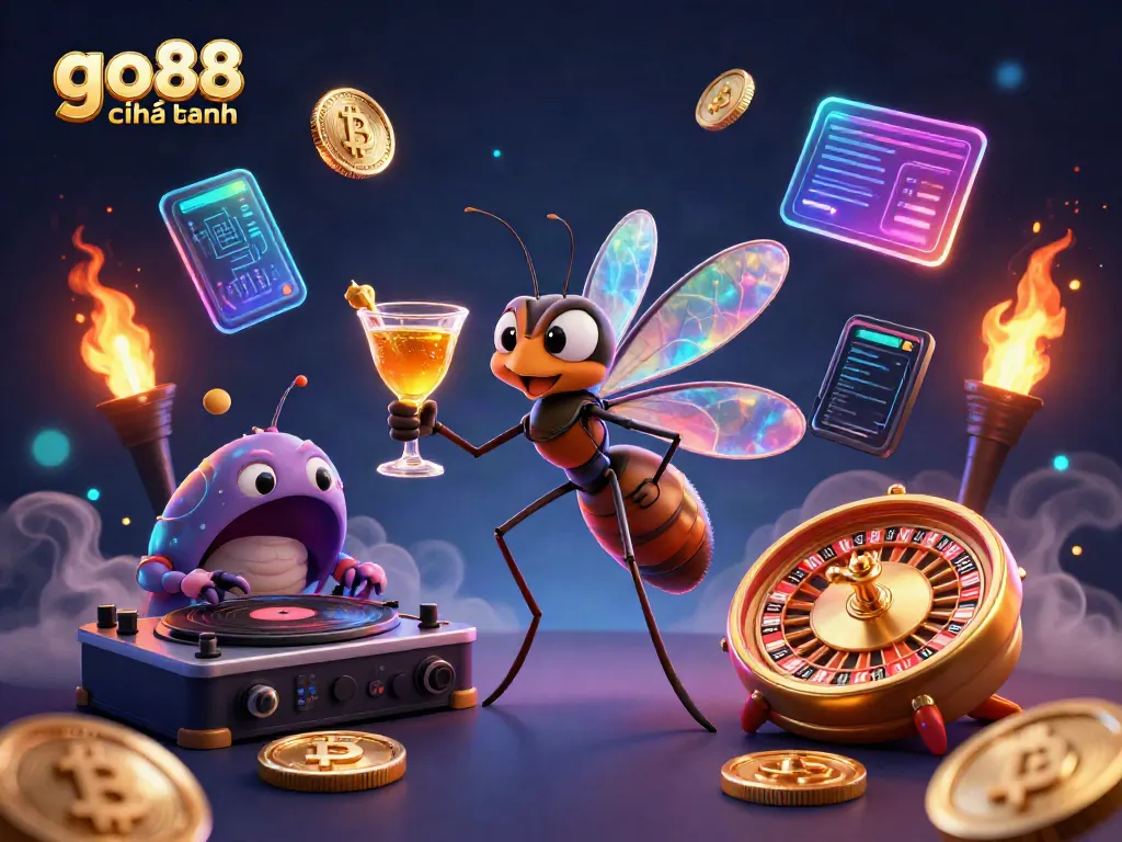 Experience thrilling gameplay with go88 chính hãng as illustrated by a vibrant animated casino scene.