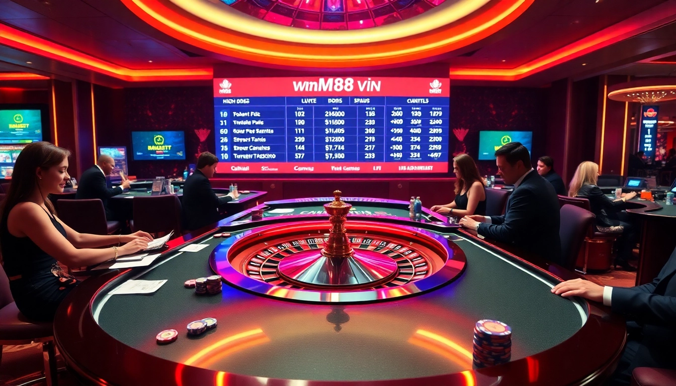 Experience thrilling gameplay at mm88 vin with a lavish roulette table setting.