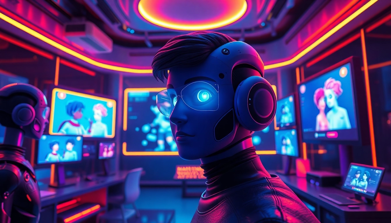 Engaging NSFW AI chat scene with animated characters reflecting user interactions.