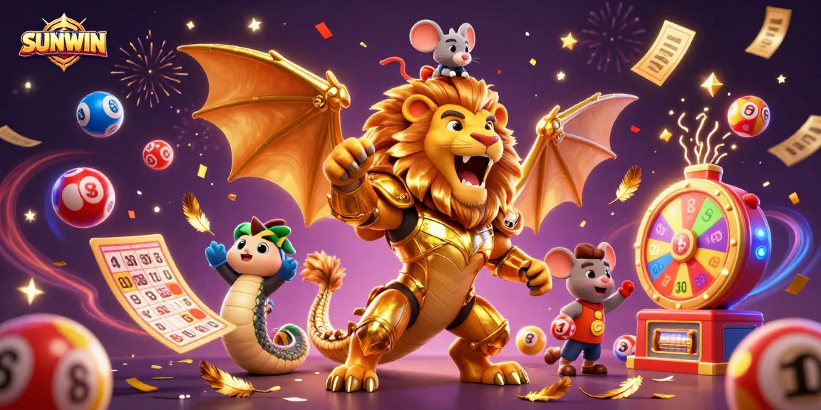 Experience the excitement of SUNWIN's vibrant games with a triumphant chimera and casino elements.