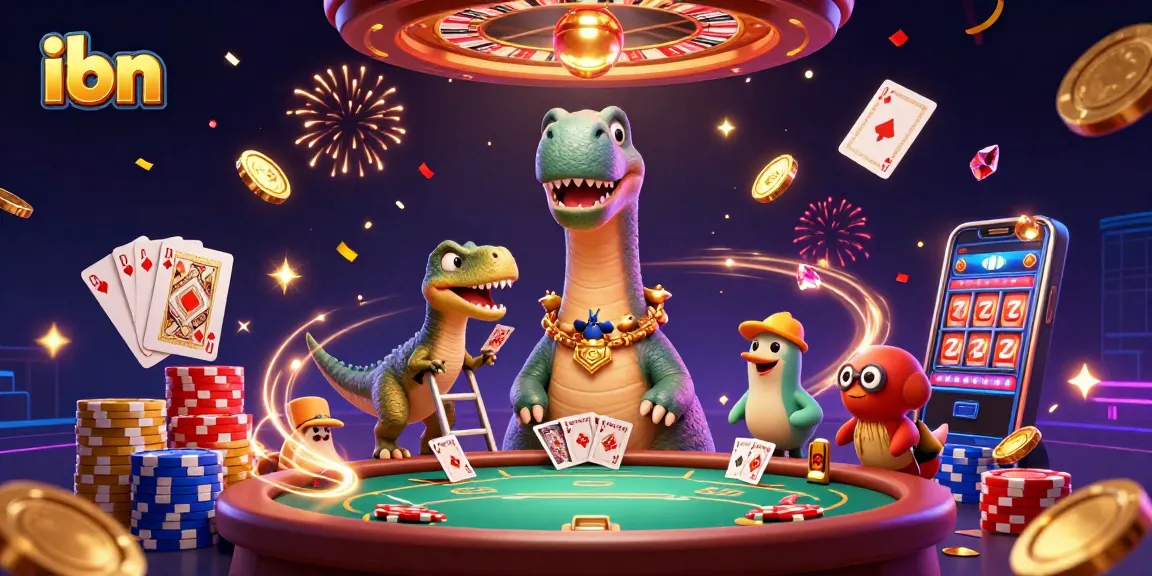 Experience thrilling gaming action at ibn with vibrant 3D casino characters and dynamic game elements.