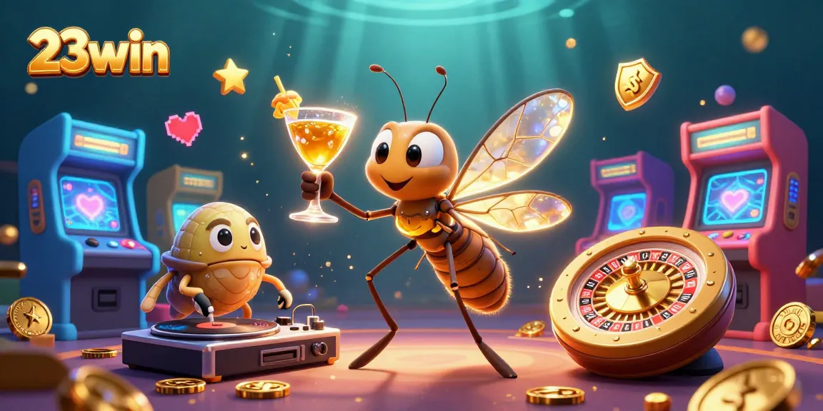 Experience 23win's vibrant casino atmosphere with lifelike characters and gaming elements.