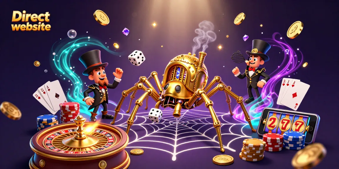 Experience thrilling wins on the Direct website, featuring a vibrant steampunk casino scene with rich gaming elements.