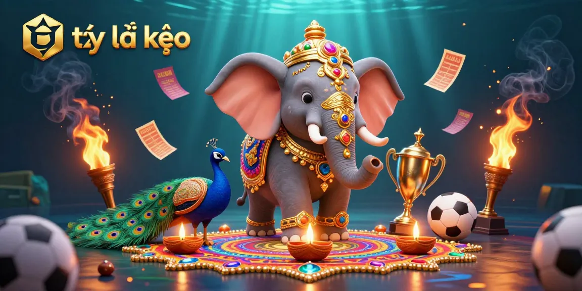 Betting and analyzing tỷ lệ kèo with vibrant sports-themed 3D illustration.