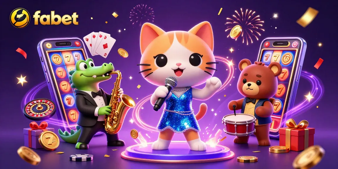 Experience fabet's thrilling casino scene with vibrant characters and game elements.